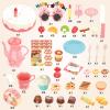 82 PCS Birthday Cake Food Play Set - Food Toy Pretend Cutting Play Cake Desserts Ice Cream and Donuts Food Toys - Birthday Gifts Toy Set for Boys Kids Girls view 3