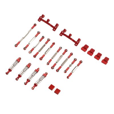 VBESTLIFE RC Shock Absorber Set,RC Car Upgrade Spare Kit Aluminum Alloy Shocks Absorber RC Car Pull Rod Kit for C24 C14 C14K C24K RC Car(Red)