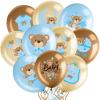 36 Pcs Bear Baby Balloons Latex Bear Balloons Blue Brown Baby Balloons We Can Bearly Wait Balloons Party Decorations for Memorable Baby Shower Gender Reveal, Birthday Party Supplies view 1
