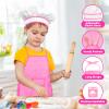 Toyze Birthday Gifts for 3-8 Year Old Girls Cute Stuff Apron for Girls Kids Cooking Sets Toddler Toys Kids Chef Hat and Apron Easter Christmas Stocking Stuffers White-with Cookbook view 4