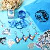 HyDren 98 Pcs Shark Party Favor Supplies Set Shark Keychain Shark Tooth Necklace Goodie Bags Shark Silicone Bracelets and Shark Stickers for Shark Theme Underwater Shark Ocean Birthday Party Supplies view 3