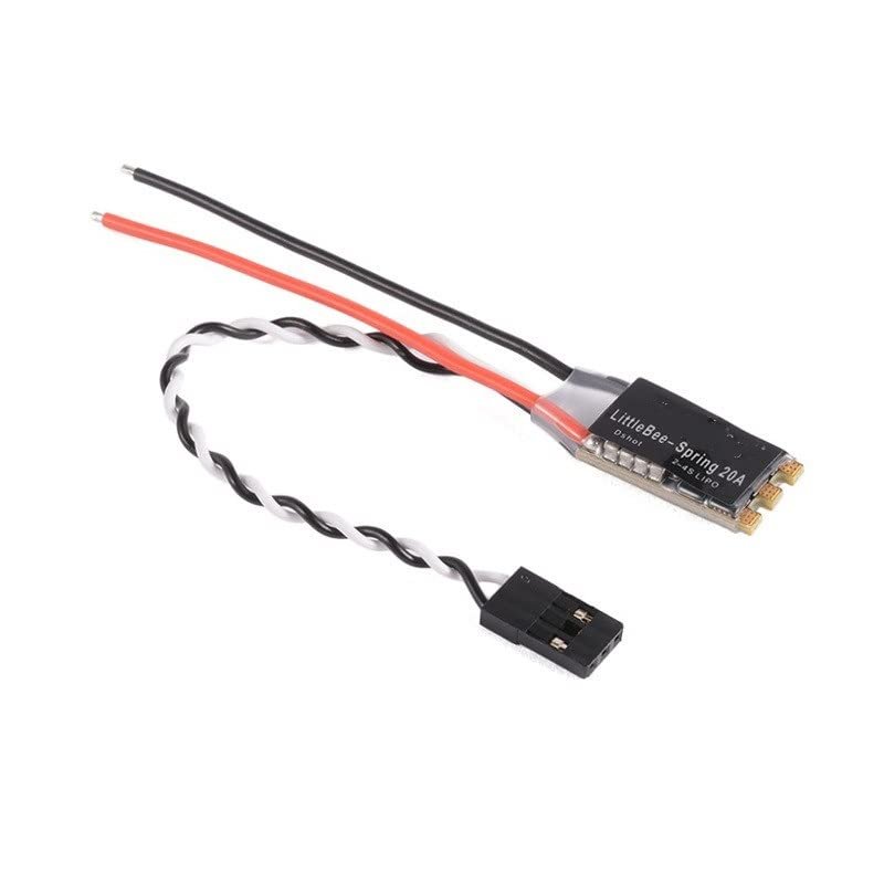 KEYESMINER Drone Accessories for Little Bee BLHeli_S Spring 2-6S 20A 30A ESC DSHOT ESC Speed Controller for QAV-X FPV Drone Quadcopter Replaceable (Color : 20A)