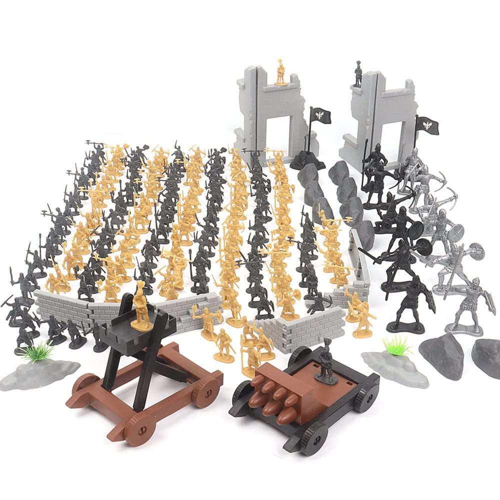 OTONOPI Toy Soldiers Medieval Plastic Knight Action Figure Castle Playset Classic Army Men Military Toys Mini Ancient Soldiers Warriors 250PCS