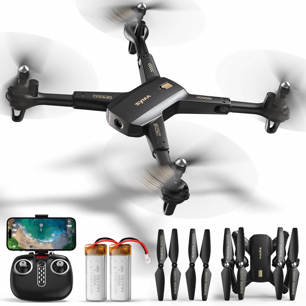 Foldable Drone for Adults with 1080P FPV Camera, SYMA RC Quadcopter for Kids Beginners with Headless Mode, Altitude Hold, 3D Flip&Rotate, Custom Route and One Key Start, Toys Gifts for Boys Girls