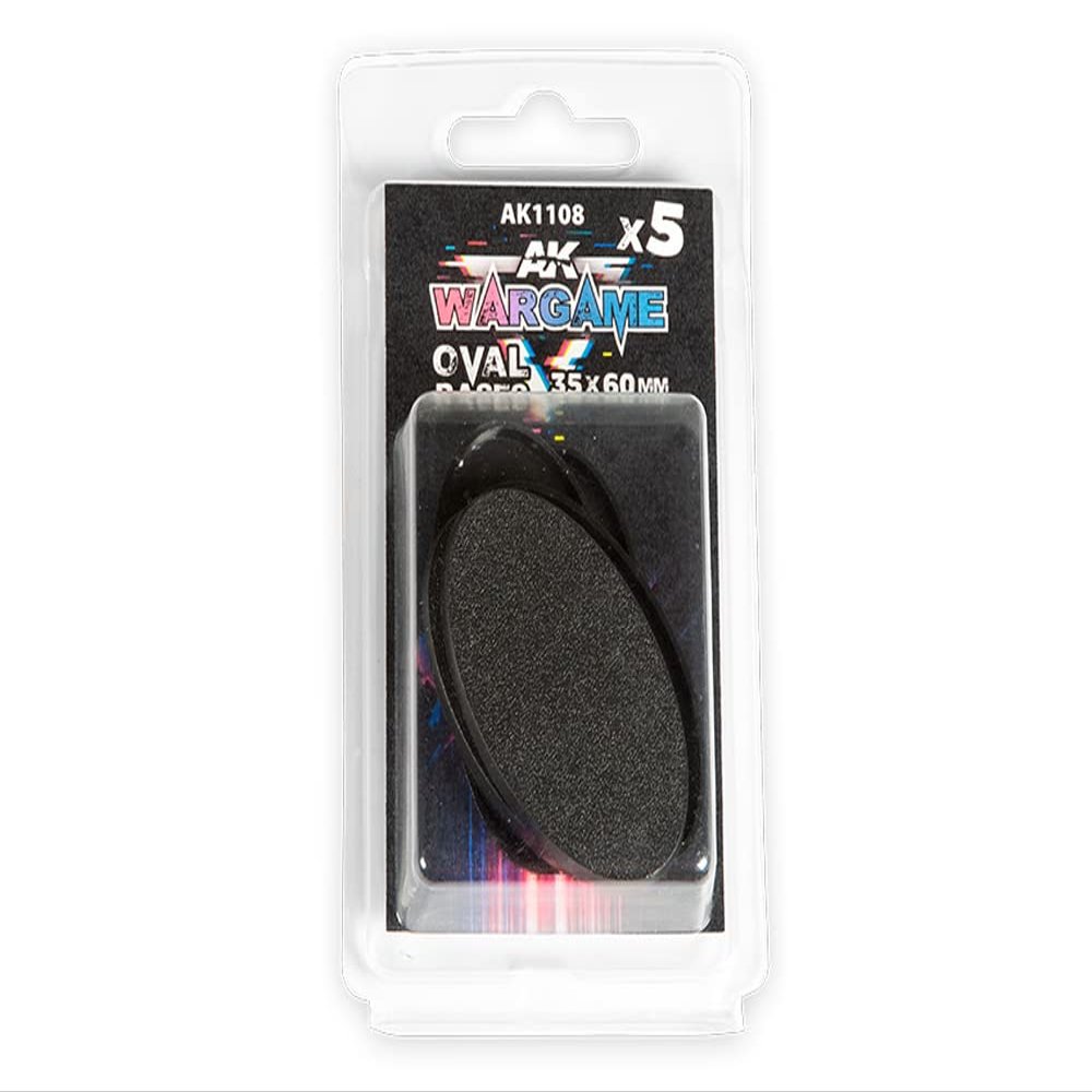 AK Interactive: Plastic Bases: Oval Base 35x60mm (5 Units) AKI 1108