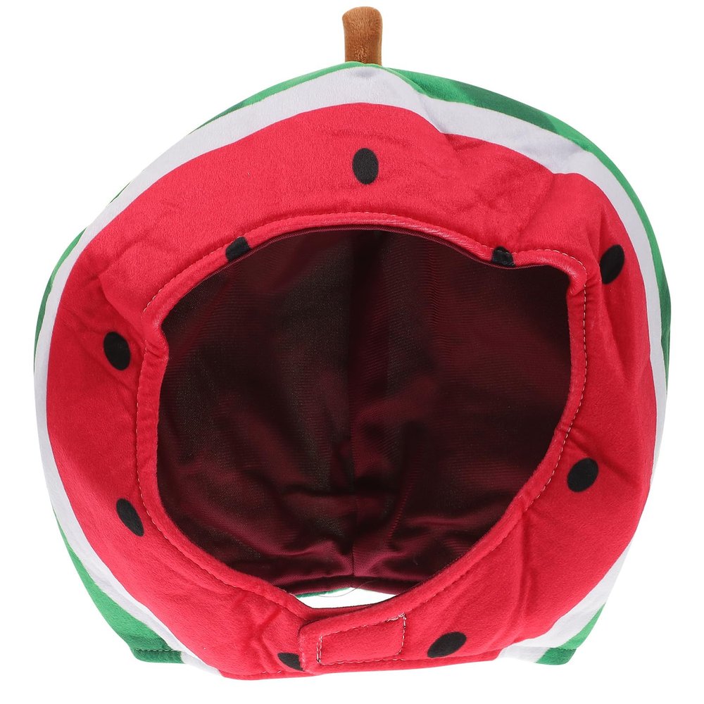 PRETYZOOM Watermelon Hat Plush Head Cover Fun Fruit Costume Accessory for Party Masquerade Music Festival Dance Performance