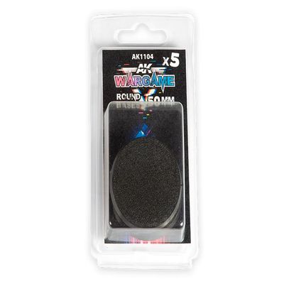 AK Bases AK1104 Plastic WARGAME Bases - Round Base 50mm (5pcs)