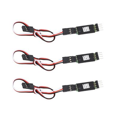 Joyzan Third Channel Switch, Remote Control RC Car Light Receiver Cord Controller Led Lights 3Rd Model Roof Lamp Lighting Cable 3 Way Power On Off Spare Parts Plastic Accessories 6V 1A Black 3Pcs
