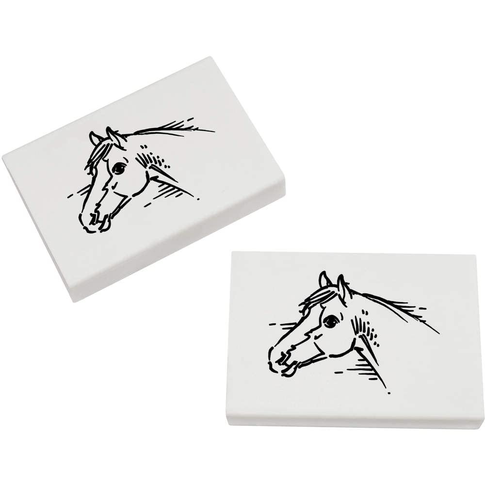 Azeeda 2 x 45mm 'Horse Head' Erasers/Rubbers (ER00031611)
