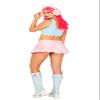 Roma Costume Women's 3pc Video Game Doll Costume, Pink/Blue, Small view 3