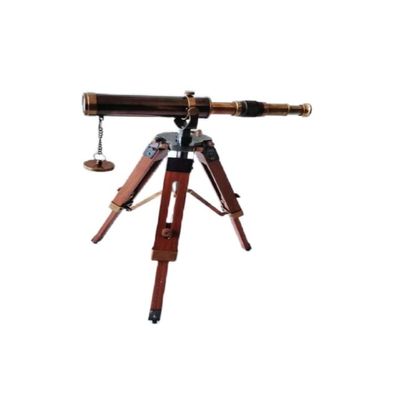 Brass Telescope with Wooden Tripod Nautical Marine Telescope, Maritime Telescope, Brass Leather Telescope Spyglass Antique Telescope for Home Decor by MUSKAN NAUTICAL STORE