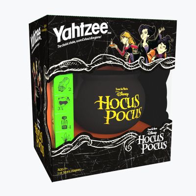 USAOPOLY YAHTZEE: Disney Hocus Pocus | Collectible Witch~'s Caldron Dice Cup Classic Family Game Based on Film Great for Night Officially-Licensed & Merchandise, Black