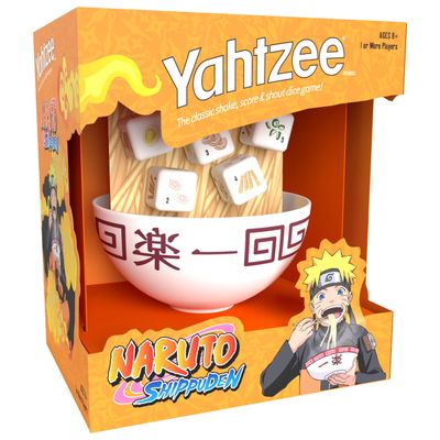 USAOPOLY YAHTZEE: Naruto Shippuden | Collectible Ramen Bowl Dice Cup | Classic Family Dice Game Based on Anime Show | Great for Family Game Night | Officially-Licensed Naruto Game & Merchandise