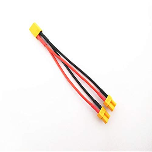 NOKITA XT30 Parallel Cable Wire Y Lead 18AWG 10CM XT30 Splitter Battery Charger Cable - 1 Male to 2 Female (RC Vehicle Battery Connector)