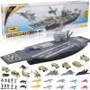 33-Inch Aircraft Carrier Mega Playset - Ultimate Military Battle Set for Boys with Realistic Battleship, Fighter Jets, Toy Soldier Figures, Military Vehicles for Kids Imaginary Pretend Play view 1