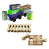 Zany Trains - Wooden Dog Bone Connector and Quirky Cargo Pack - Series 1 - Wooden Train Cars and Connector Pieces Compatible with All Wooden Train Track Sets view 1