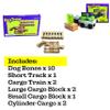 Zany Trains - Wooden Dog Bone Connector and Quirky Cargo Pack - Series 1 - Wooden Train Cars and Connector Pieces Compatible with All Wooden Train Track Sets view 4