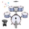 M SANMERSEN Kids Jazz Drum Set - 5 Drums with Stool - Rock Jazz Drum Kit - Musical Enlightenment Educational Toys Gift for Boys Girls view 1