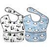 Qwalnely Panda Bibs Baby Stuff 2Packs for 6-24 Months Waterproof Washable Fabric (Panda) view 1
