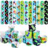 DERAYEE 24 Pcs Dinosaur Slap Bracelets for Kids, Jurassic Forest World theme Snap Bands Toy Gift Party Favor Supplies for Dino Party Bag view 1