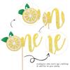 1 PCS Lemon 1st Birthday Cake Topper Glitter One Cake Pick Fruit Theme Lemonade Party First Birthday Decorations for Baby Shower Kids Boys Girls Party Supplies Gold view 3