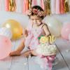 1 PCS Lemon 1st Birthday Cake Topper Glitter One Cake Pick Fruit Theme Lemonade Party First Birthday Decorations for Baby Shower Kids Boys Girls Party Supplies Gold view 4
