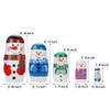 Mornajina 5pcs Handmade Wooden Russian Nesting Dolls, Snowmen Nesting Dolls, Matryoshka Dolls Christmas Birthday Gift view 3