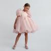 Bubble Dress Sleeve Toddler Girls Party Print Patchwork 2-8Y Clothes Kids ostume Flower Dress Girl (Pink, 5-6 Years) view 2