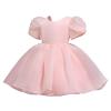 Bubble Dress Sleeve Toddler Girls Party Print Patchwork 2-8Y Clothes Kids ostume Flower Dress Girl (Pink, 5-6 Years) view 4