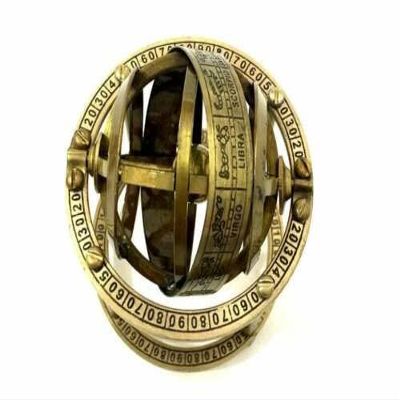 Vintage World Antique Brass Armillary Sphere Astrolabe Maritime Collectible Nautical Globe
