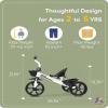 KRIDDO Kids Tricycles for 2-4 Year Olds, Toddler Trike Gift for 24 Months to 4 Years, White view 4