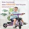 KRIDDO Kids Tricycles Age 24 Month to 4 Years, Toddler Kids Trike for 2.5 to 5 Year Old, Gift Toddler Tricycles for 2-4 Year Olds, Trikes for Toddlers, Purple view 2