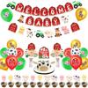 Kreatwow Farm Animal Baby Shower Decorations for Girls Boys Red Yellow Welcome Baby Banner Garland Cake Topper Farm Animals Party Table Centerpieces Barnyard Animal Balloons for Barnyard Party Supply view 1