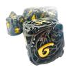 Metal DND Dice Set Skull Dungeons and Dragon Dice Set Hollow Polyhedral Magic 7 PCS Dice Set with Gift Metal Box for Dungeons and Dragons Table Games Play Cards MTG(Skull_Black Plus Gold) view 3