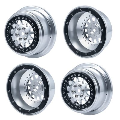 RC-Hub 4Pcs Aluminum Alloy Beadlock Wheels Rims for 1/10 Baja Rey RC Crawler Buggy Truck Car