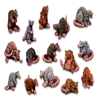 Green Stuff World for Models and Miniatures Set of Resin Giant Rats 3509 (GSWD-3509)