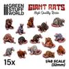 Green Stuff World for Models and Miniatures Set of Resin Giant Rats 3509 (GSWD-3509) view 4