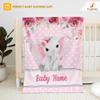 FLOCHIL Personalized Baby Blanket for Boys, Custom Baby Blanket with Name, Customized Elephant Baby Blanket, Gift for Baby Shower, Toddler, Babies, Newborn view 2