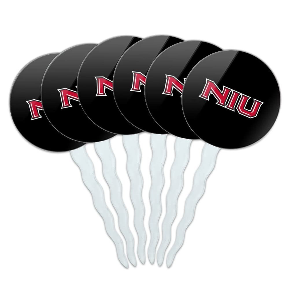 GRAPHICS & MORE Northern Illinois University Secondary Logo Cupcake Picks Toppers Decoration Set of 6