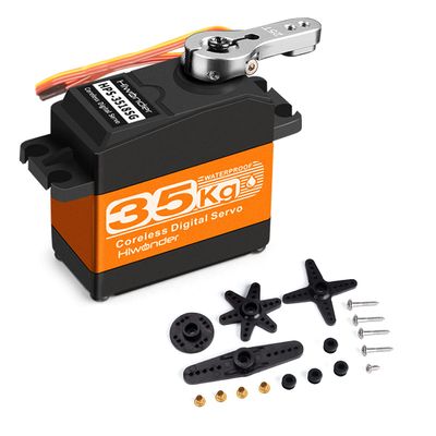 35KG High Torque Coreless Servo Motor Metal Gear Digital and Stainless Steel Gear Servo for Robotic DIY, RC Car Control Angle 180