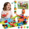 Marble Run Building Blocks for Kids: 130pcs Upgrade STEM Building Set with Launcher - Educational Toys for Kid Age 3-5 4-8 Preschool Family - Birthday for Boys Girls view 1
