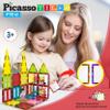 PicassoTiles Magnetic Tiles Mirror Square + 60pcs + 4 Family Action Figures, 12pcs Expansion Square Building Block, Magnet Expansion Pack Educational Add-on STEM Learning Kit Toys Pretend Playset view 2