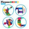 PicassoTiles Marble Run Magnetic Race Track + 80pc Race Car Track, 40pcs Magnetic Tile Toy Play Set STEM Building & Learning Magnet Construction Brain Development Kit, DIY Playset 2 LED Race Cars view 4