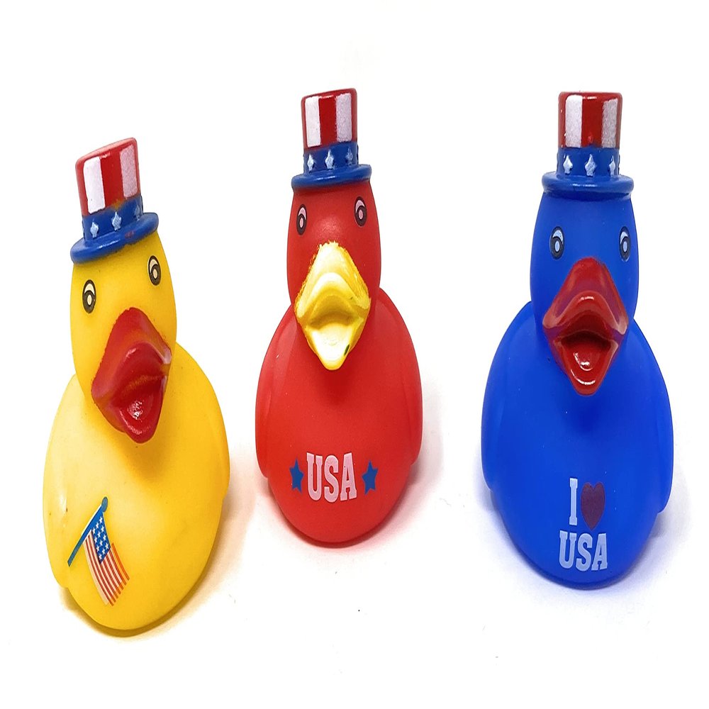 Bulk 20 Pack Patriotic Jeep Rubber Ducky Assortment - Perfect for Memorial Day, 4th of July, Labor Day or Veteran's Day
