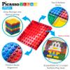 PicassoTiles 12pc Magnetic Brick Tiles + 108pcs Magnetic Puzzle Cubes, All-in-one Socket Spikes Toys Accessory Kit Stacking Set, Magnet Construction Building Block Set, Free Ideabook with 50 Ideas view 4