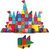 PicassoTiles Magnetic Brick Tiles 63pc + 120pcs Mini Diamond Tiles, 2 Character Figures 9 Tile Styles STEM Construction Learning Toy Set, Expansion Car Truck and and Figures Play Set Magnetic Add-ons view 1