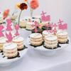 24 PCS Girl God Bless and Baptism Cupcake Toppers Glitter Dove Chalice Bible Cross Cupcake Picks First Communion Christian Baptism Theme Baby Shower Girls Birthday Party Cake Decorations Pink view 4