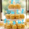 24 PCS Boy God Bless Cupcake Toppers Glitter Dove Chalice Bible Cross Cupcake Picks First Communion Christian Baptism Theme Baby Shower Boys Birthday Party Cake Decorations Supplies Blue view 4