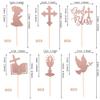 24 PCS Girl God Bless and Baptism Cupcake Toppers Glitter Dove Cross Cupcake Picks First Communion Christian Baptism Theme Baby Shower Girls Birthday Party Cake Decorations Supplies Rose Gold view 2