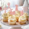 24 PCS Girl God Bless and Baptism Cupcake Toppers Glitter Dove Cross Cupcake Picks First Communion Christian Baptism Theme Baby Shower Girls Birthday Party Cake Decorations Supplies Rose Gold view 3